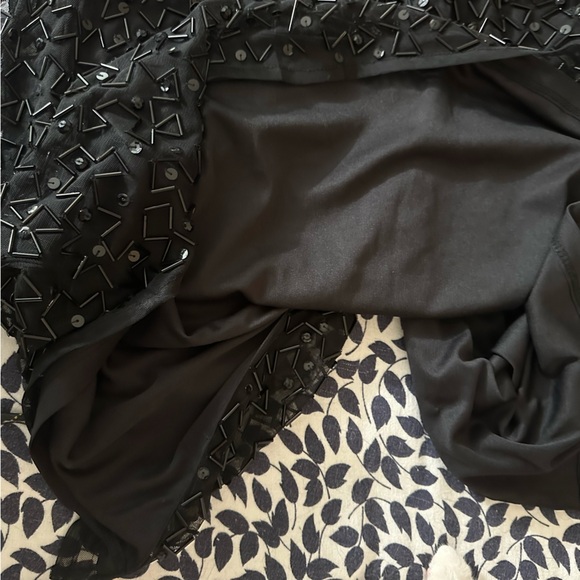 Mac Duggal Black Geometric Hand Embellished  Sleeveless A-Line Dress NWT Size 8 - Picture 9 of 16